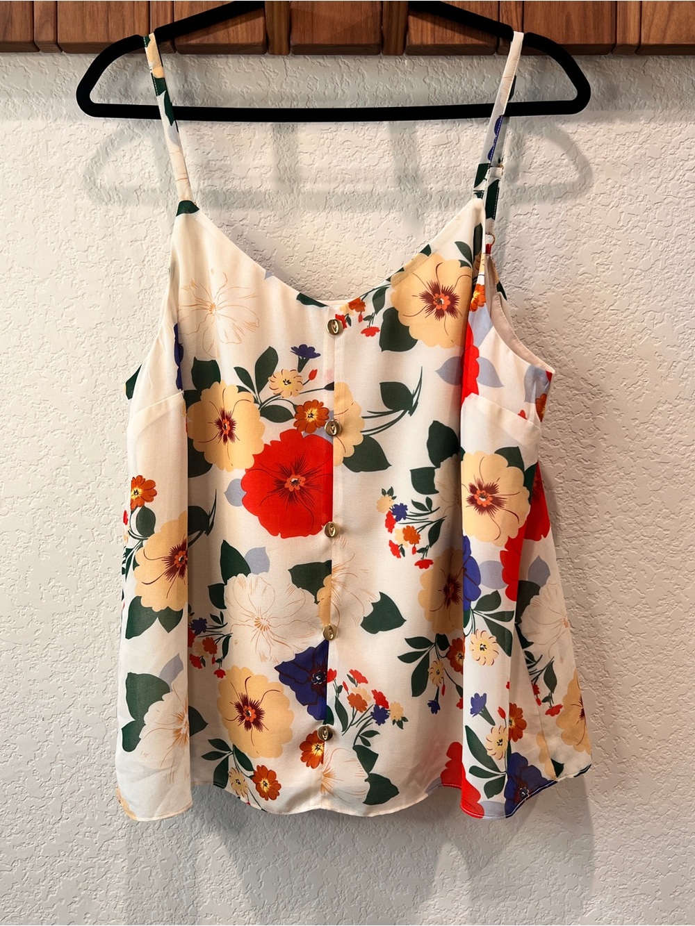 CAbi Victoria Cami Floral V-Neck Sleeveless Blouse Tank Style #5911 Size Large - Picture 4 of 14